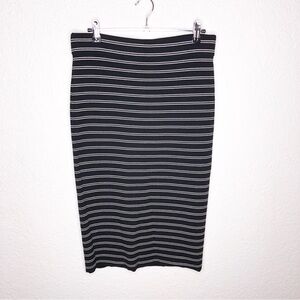 WHBM black white striped knit skirt size Small